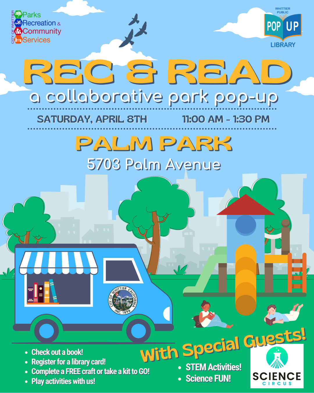 Rec & Read Park Pop-Up Palm Park April 8th