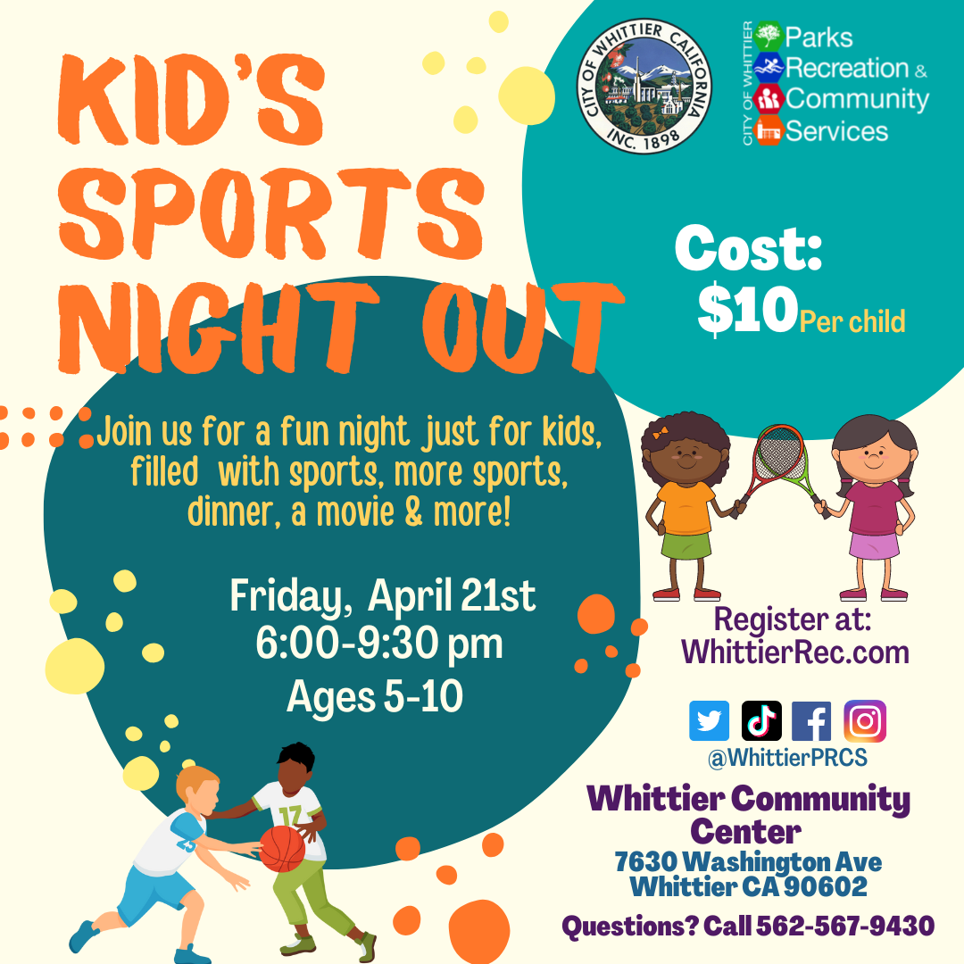 Kid's Sports Night Out Flier