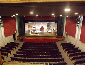 photo of a set on the stage of Whittier Centre Theatre