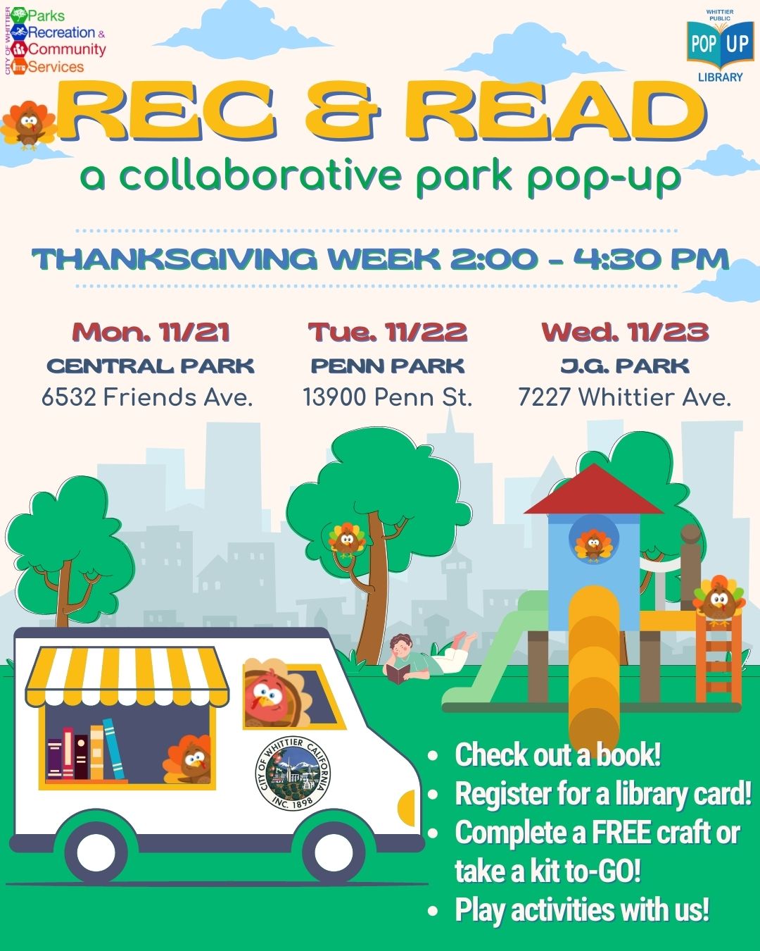 Rec & Read Poster Thanksgiving Break