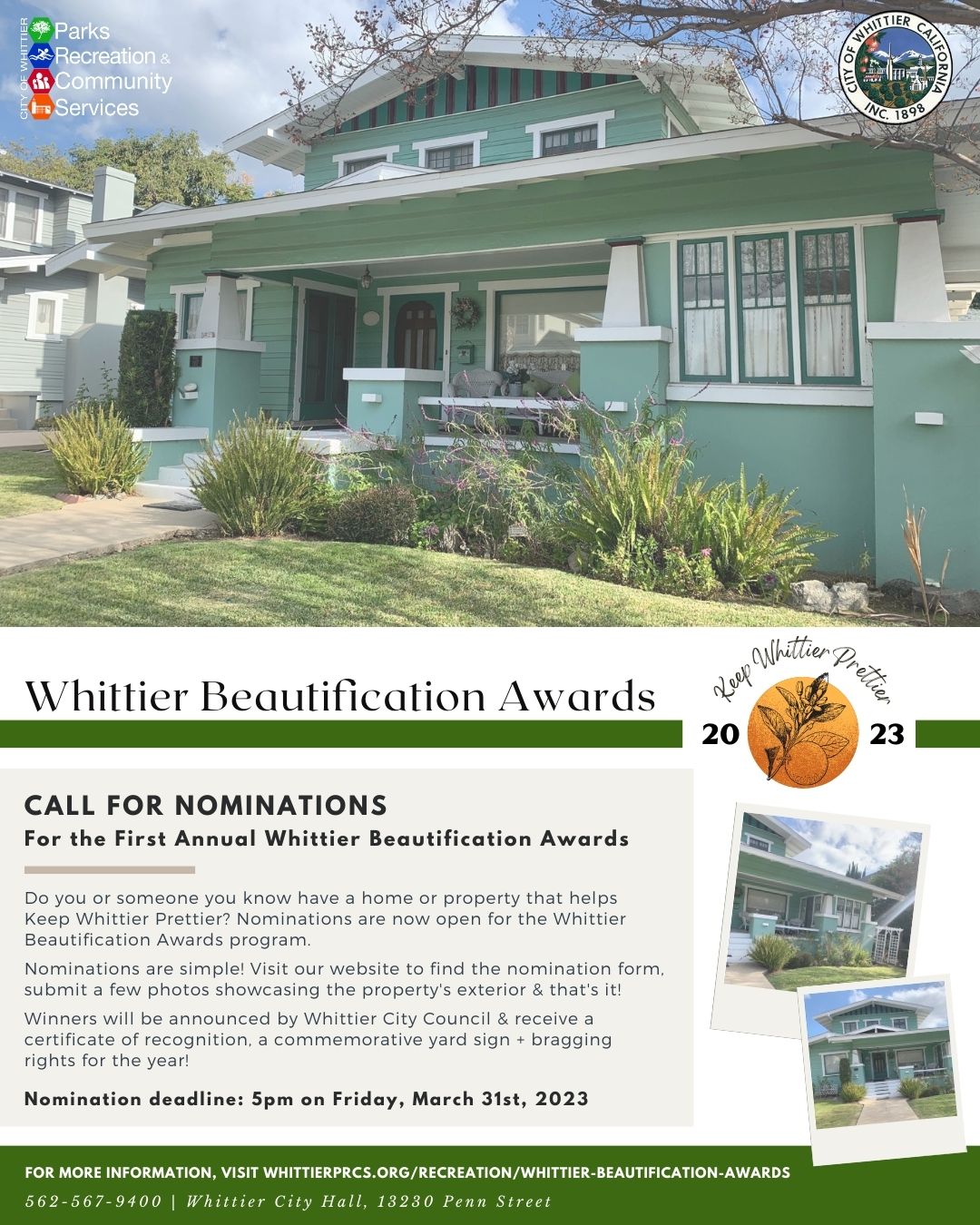 Whittier Beautification Awards 2023